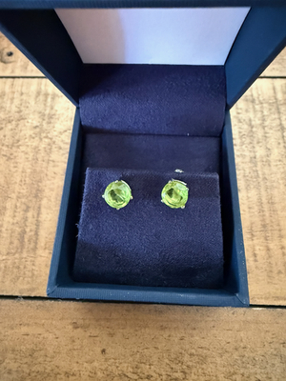 Natural Lime Green Citrine Stud earrings Sterling Silver